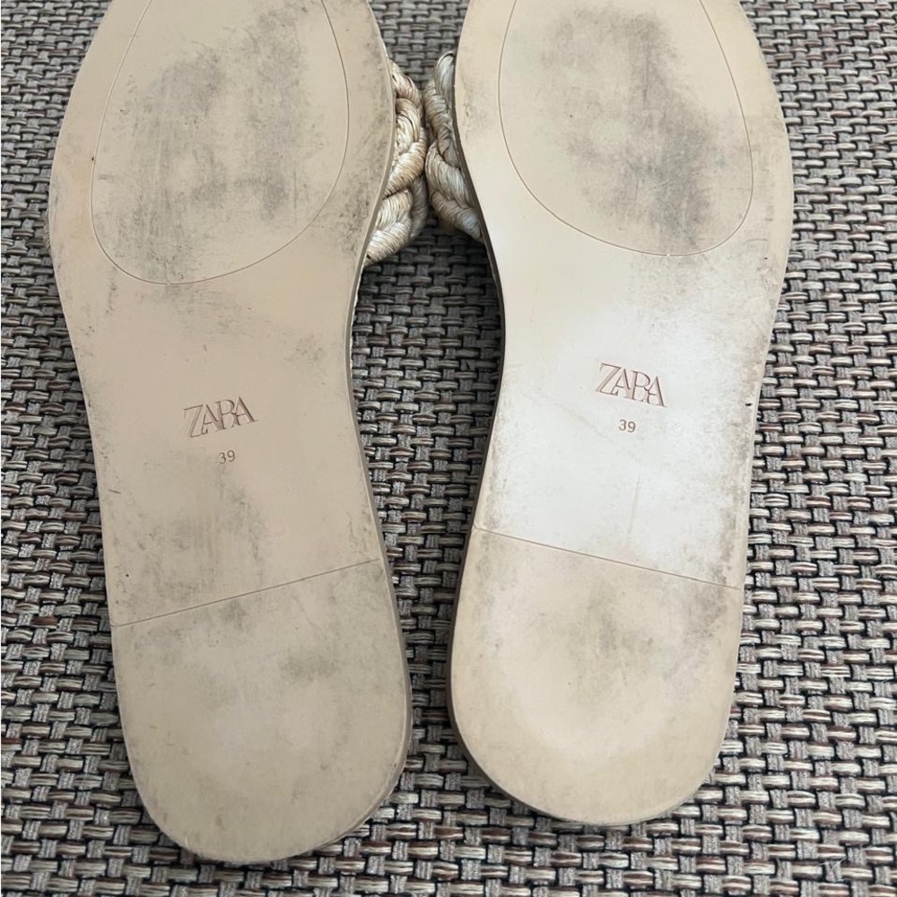 Zara Braided Slide Sandals in Beige - Women's Fashion Slip-Ons - Picture 6 of 6